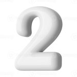 Silver 3D Number 2 46646252 PNG Silver 3D Number 2