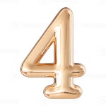 Gold 3D Number 4 46646700 PNG Gold 3D Number 4