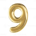Gold 3D Number 9 47504144 PNG Gold 3D Number 9