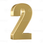Gold 3D Number 2 47504155 PNG Gold 3D Number 2