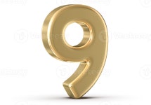 Gold 3D Number 9 47504179 PNG Gold 3D Number 9