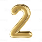 Gold 3D Number 2 47504266 PNG Gold 3D Number 2