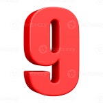 Red 3D Number 9 47504287 PNG Red 3D Number 9