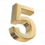 Gold 3D Number 5 47504347 PNG Gold 3D Number 5