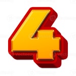 3d golden number 4 59322076 PNG 3d golden number 4