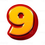 3d golden number 9 59322090 PNG 3d golden number 9