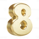 Golden Number 8 3D 60019429 PNG Golden Number 8 3D