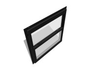 RELIABILT 46000 Series New Construction 35-1/2-in x 35-1/2-in x 2-5/8-in Jamb Black Aluminum Low-e Single Hung Window Half Screen... 