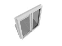 Project Source 10001 Series 35-1/2-in x 35-1/2-in x 3-in Jamb Left-operable Vinyl White Sliding Window Half Screen Included in... 