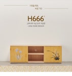 리바트몰 H6665 4칸 고무나무 수납 도어 거실장 4colors