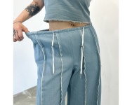 스터커 빈티지 트랙 데끼 스트링 데님 팬츠