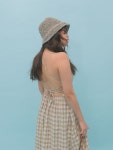 www.stylenanda.com 백오픈스트링 체크A핏 롱원피스