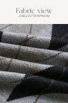 [포포메 아가일 체크 5부 밑단 시보리 카라 니트] styleonme - 포포메 아가일 체크 5부 밑단 시보리 카라 니트
