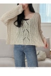 09WOMEN - 풀럽 루즈핏 스카시 브이넥 니트 81079