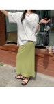09WOMEN - 아로베 밴딩 컬러 롱 스커트 87668