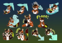 Two Sticker Pack of Hutz the Dhole by MareaLeopard -- Fur Affinity [dot] net Two Sticker Pack of Hutz the Dhole by MareaLeopard