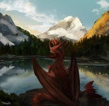 Lake sunset dragon by 777Xarina777 -- Fur Affinity [dot] net Lake sunset dragon by 777Xarina777