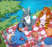 Full body commission Picnic at the lake by Sotatopa -- Fur Affinity [dot] net Full body commission Picnic at the lake by Sotatopa