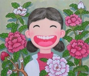 이순구, 웃음꽃 2104 - 이순구 그림2021년작 - 이순구 웃는얼굴 그림 이순구 웃는얼굴 그림