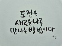 도전은 새로운 나를 만나는 방법이다 - ▶ 나희 캘리 ◀ - 글로벌인재개발연구원 도전은 새로운 나를 만나는 방법이다