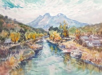 자유리 수9103/4 신상리 추억 - 정순율 수채화 - 자유리 정순율 홈 자유리 수9103/4 신상리 추억