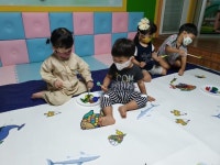 바닷속 꾸미기^^ - 오감발달퍼포먼스 - 해달별킨더어린이집 바닷속 꾸미기^^