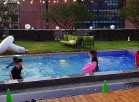 제주 산수휴 글램핑 리조트에서 물놀이도 했지요 - 제주도숙소 - [제주선일] 제주도 여행 관광 여행코스 숙소 정보 가득 카페 제주 산수휴 글램핑... 