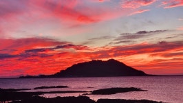 제주 협재해변의 노을 - 볼거리 읽을거리 - 배재76 제주 협재해변의 노을