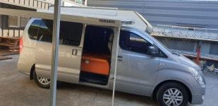 스타렉스 캠핑카 전동어닝 설치 - 작업진행 - 삼영디자인 RV 스타렉스 캠핑카 전동어닝 설치