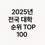 2025년 전국 대학 순위 TOP 100 내신 등급 포함 정리 - 2025 대입 - 청소년n청년정보 2025년 전국 대학 순위 TOP 100 내신 등급 포함 정리
