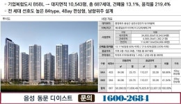 음성 동문 디이스트 미분양아파트 분양. 기업복합도시 첫자리 29층 랜드마크, 양도세중과 배제, 전매 가능, 소액투자. - ◈부동산정보♡분양정보... 