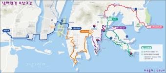 남파랑길 90코스 구간별/ 코스별 전체 지도 - 4/18(토) 통영 신촌마을~남망산조각공원입구 낭만길 - 산들투어 남파랑길 90코스 구간별/ 코스별... 
