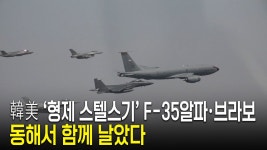 韓美 ‘형제 스텔스기’ F-35알파·브라보, 동해서 함께 날았다 - kakaoTV 韓美 ‘형제 스텔스기’ F-35알파·브라보, 동해서 함께 날았다