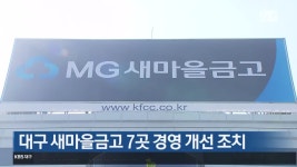 대구 새마을금고 7곳 경영 개선 조치 - kakaoTV 대구 새마을금고 7곳 경영 개선 조치