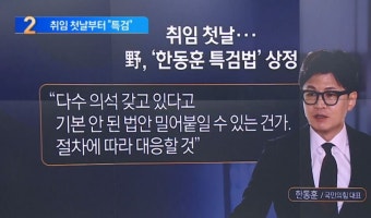 한동훈 취임 첫날부터…野, ‘한동훈 특검법’ 상정 - kakaoTV 한동훈 취임 첫날부터…野, ‘한동훈 특검법’ 상정
