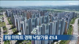8월 아파트 경매 낙찰가율 4%↓ - kakaoTV 8월 아파트 경매 낙찰가율 4%↓