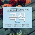 국어사전에서 🌾곡식으로 끝나는 단어는 18개