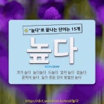 국어사전에서 🌾높다로 끝나는 단어는 15개