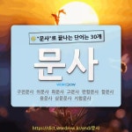 국어사전에서 🌾문사로 끝나는 단어는 30개