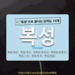 국어사전에서 🌾복성으로 끝나는 단어는 10개