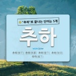 국어사전에서 🌾"추하"로 끝나는 단어는 5개