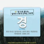 국어사전에서 🌾"경"으로 끝나는, '글자수 5개'의 단어는 149개