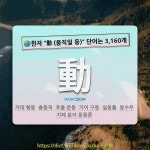 국어사전에서 🌏한자 動 (움직일 동) 단어는 3,160개