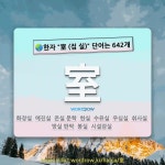 국어사전에서 🌏한자 室 (집 실) 단어는 642개