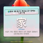 국어사전에서 🌏한자 家 (집 가, 마나님 고) 단어는 1,811개