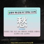 국어사전에서 🌏한자 愁 (근심 수) 단어는 123개