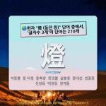 국어사전에서 🌏한자 燈 (등잔 등) 단어 중에서, 글자수 3개의 단어는 210개
