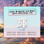 국어사전에서 🌏한자 輝 (빛날 휘) 단어 중에서, 글자수 3개의 단어는 17개