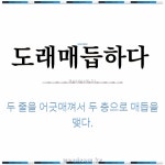 🌟도래매듭하다: 두 줄을 어긋매껴서 두 층으로 매듭을 맺다. - 표준국어대사전