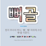 🌟뼈골: 한자 부수의 하나. ‘體’, ‘髓’ 따위에 쓰인 ‘骨’을 이른다. - 표준국어대사전